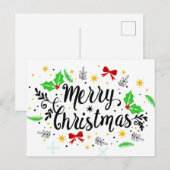 Carte Postale Joyeux Noël festif (Devant / Derrière)