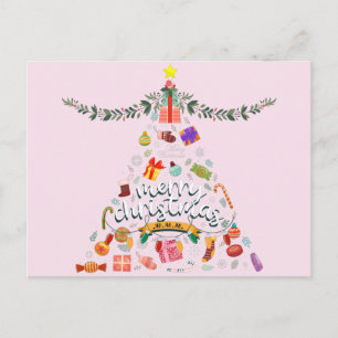 Carte Postale Joyeux Noël Festif Tout Sapin de Noël