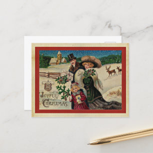 Carte Postale Joyeux Noël, fête vintage
