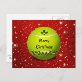 Carte Postale Joyeux Noël, fêtes de tennis conception vacances (Devant / Derrière)