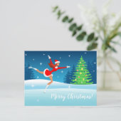 Carte Postale Joyeux Noël Figure Skating Girl (Debout devant)