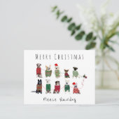 Carte Postale Joyeux Noël Fleece Navidog chiens pull tricoté (Debout devant)