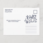 Carte Postale Joyeux Noël Flocon de neige Rustique 3 Photos Coll (Dos)