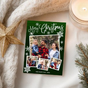 Carte Postale Joyeux Noël Flocon Rustique 4 Photos
