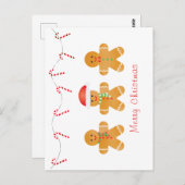 Carte Postale Joyeux Noël Gingerbread Hommes (Devant / Derrière)