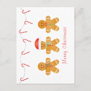 Carte Postale Joyeux Noël Gingerbread Hommes