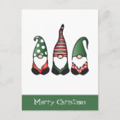 Carte Postale Joyeux Noël Gnomes Rouge Vert (Devant)