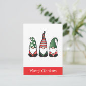 Carte Postale Joyeux Noël Gnomes Rouge Vert (Debout devant)