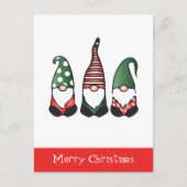 Carte Postale Joyeux Noël Gnomes Rouge Vert (Devant)