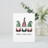 Carte Postale Joyeux Noël Gnomes Rouge Vert (Debout devant)