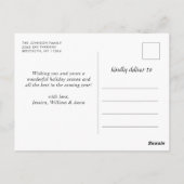 Carte Postale Joyeux Noël Gold Sparkle Script PHOTO Salutation (Dos)