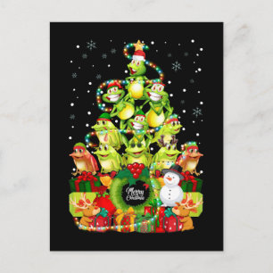 Carte Postale Joyeux Noël Grenouille Sapin de Noël Xmas Grenouil
