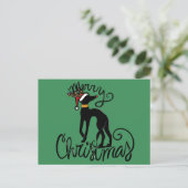 Carte Postale Joyeux Noël Greyhound Reindeer (Debout devant)