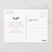 Carte Postale Joyeux Noël | Holly Berries | 3 Photos Vacances (Dos)