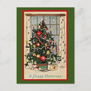 Carte Postale Joyeux Noël, illustration vintage,