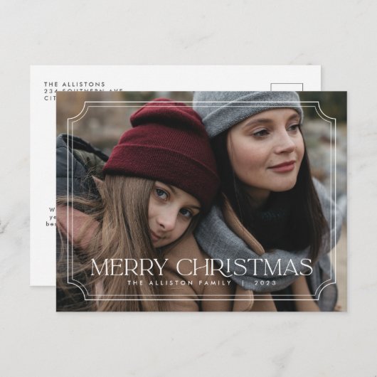 Carte postale Joyeux Noël intemporel (Devant / Derrière)