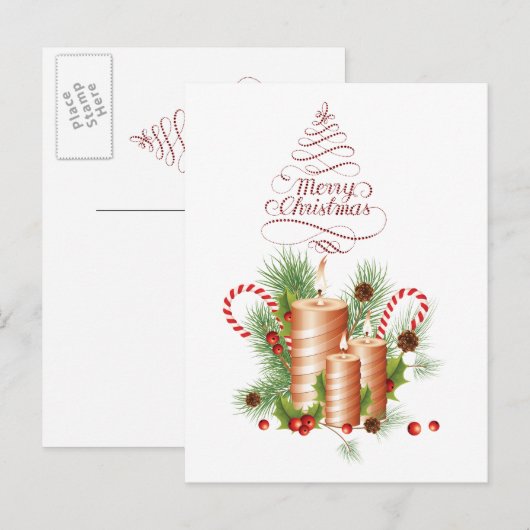 Carte Postale Joyeux Noël Invitation PostCard (Devant / Derrière)