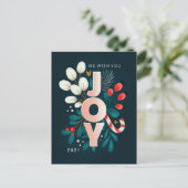 Carte Postale JOYEUX NOËL | Joie des Fêtes Fleur Postcard (Debout devant)
