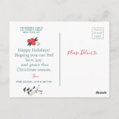 Carte Postale JOYEUX NOËL | jour férié du script de brosse blanc (Dos)