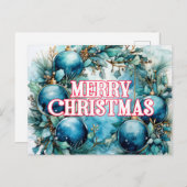 Carte Postale Joyeux Noël | Joyeuses fêtes (Devant / Derrière)