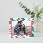 Carte Postale JOYEUX NOËL | Joyeuses Fêtes Aquarelle Houx (Debout devant)