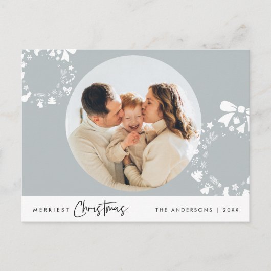 Carte Postale Joyeux Noël, Joyeux Noël Photo de famille (Devant)