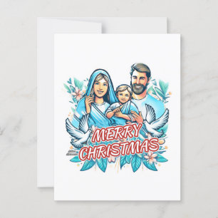 Carte Postale Joyeux Noël - La Sainte Famille - Nativité