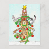 Carte Postale Joyeux Noël Lapins (Devant)