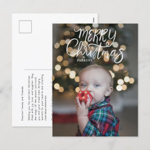 Carte postale Joyeux Noël Lettre main décontractée