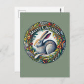 Carte Postale Joyeux Noël Lièvre                               (Devant / Derrière)