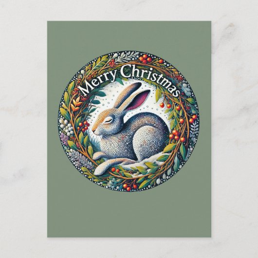 Carte Postale Joyeux Noël Lièvre                               (Devant)