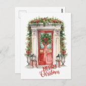 Carte Postale Joyeux Noël - Maison de Noël mignonne (Devant / Derrière)