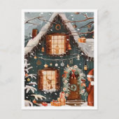 Carte Postale Joyeux Noël Maison Vintage (Devant)