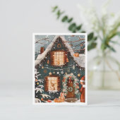 Carte Postale Joyeux Noël Maison Vintage (Debout devant)