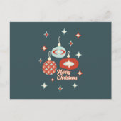 Carte Postale Joyeux Noël Mi-Siècle Ornements modernes (Devant)