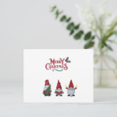 Carte Postale joyeux noël mignon gnomes bonbon pot (Debout devant)