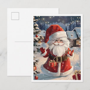 Carte Postale Joyeux Noël mignon Père Noël