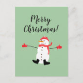 Carte Postale Joyeux Noël mignon Snowman Frosty (Devant)