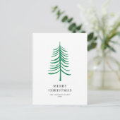 Carte Postale Joyeux Noël minimaliste vert arbre moderne (Debout devant)