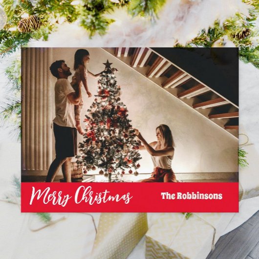 Carte Postale Joyeux Noël Modèle photo Salutation vacances