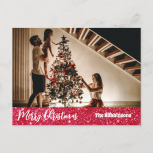 Carte Postale Joyeux Noël Modèle photo Salutation vacances