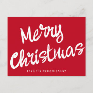 Carte Postale Joyeux Noël moderne écriture gras