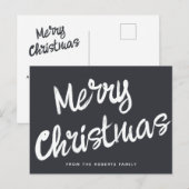 Carte Postale Joyeux Noël moderne écriture gras (Devant / Derrière)