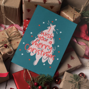Carte Postale Joyeux Noël moderne minimaliste