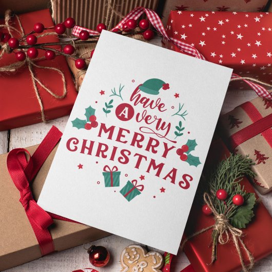 Carte Postale Joyeux Noël moderne minimaliste