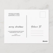 Carte Postale Joyeux Noël moderne photo simple vacances (Dos)