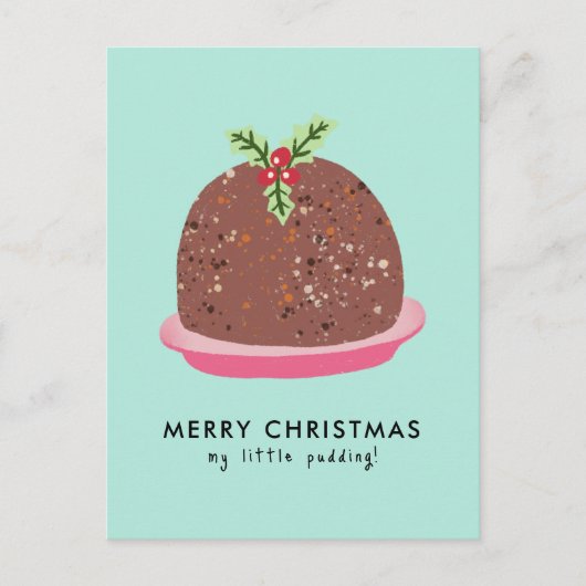 Carte Postale Joyeux Noël Moderne Pudding Illustration (Devant)