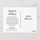 Carte Postale Joyeux Noël Moderne Rustique Photo de Famille  (Dos)