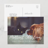 Carte Postale Joyeux Noël moderne vacances photo de famille (Devant / Derrière)