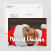 Carte Postale Joyeux Noël moderne vacances photo de famille (Devant / Derrière)